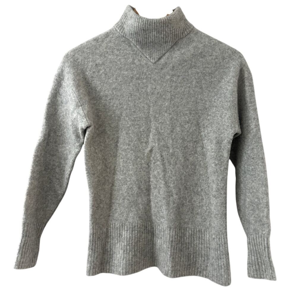 Everlane The Cozy Stretch Mockneck Wool Yak Hair Pullover Sweater Gray Size XS - Picture 3 of 10